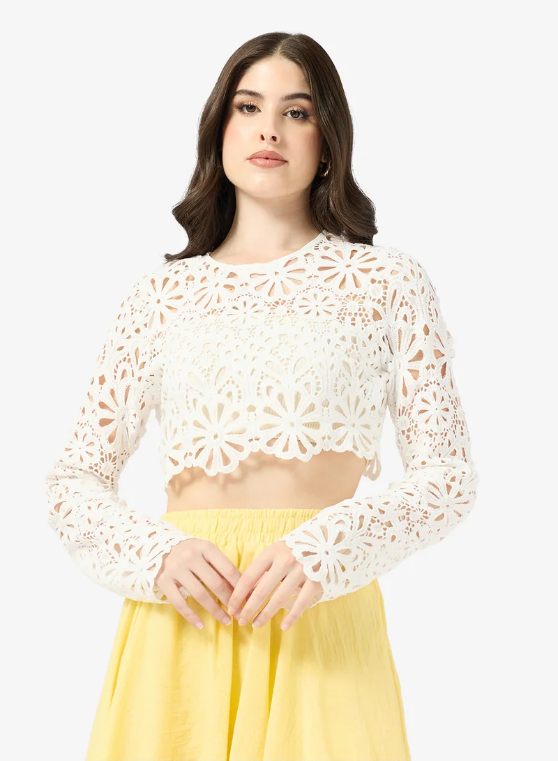 ايلا Lace Crop Top